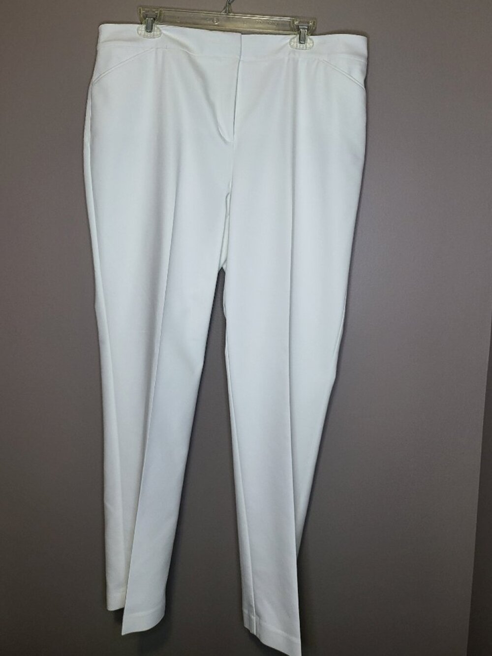 Chico's So Slimming White Ankle Pants Women's Size 2.5 (US 16) Pull-On Stretch - Picture 2 of 6